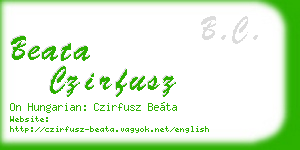 beata czirfusz business card